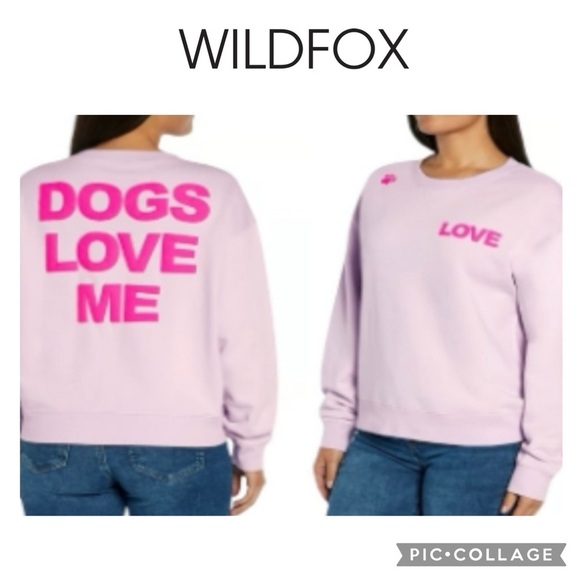 Wildfox Dogs Love Me Crewneck Sweatshirt Pawprint size XXL NWT $108 - Picture 1 of 8